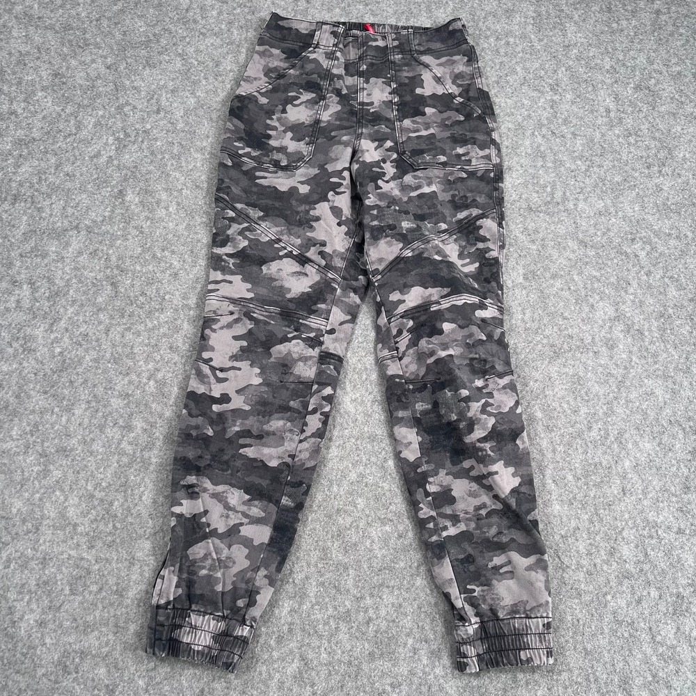 Spanx Gray Camo‎ Camouflage Stretch Twill Cargo Joggers Women's Size Medium